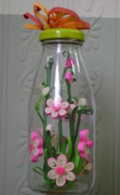 Paper Craft Ideas on Paper Quilling Art In A Bottle