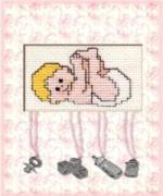 cross stitched baby card