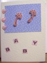 cross stitched baby card