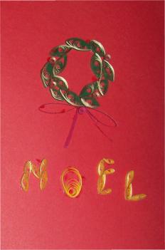 quilled Christmas card Noel wreath