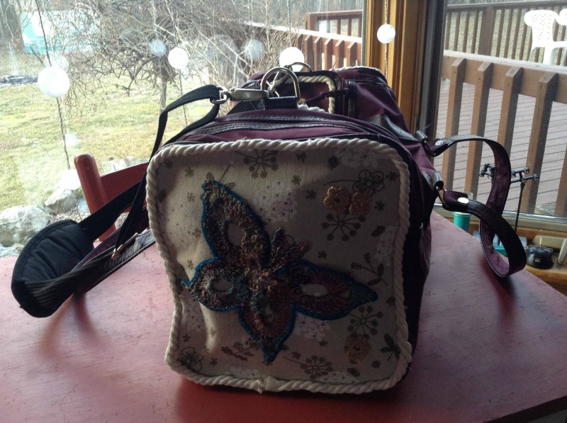 Side View of Decorated Gym Bag